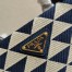 Prada Symbole Large Bag In White/Blue Jjacquard Fabric