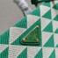 Prada Symbole Large Bag in Green and White Jacquard Fabric