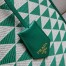 Prada Symbole Large Bag in Green and White Jacquard Fabric