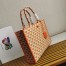 Prada Symbole Large Bag in Orange and White Jacquard Fabric