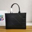 Prada Symbole Large Bag with Topstitching in Black Leather
