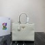Prada Symbole Medium Bag with Topstitching in White Leather