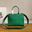 Prada Symbole Small Bag with Topstitching in Green Leather