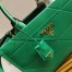 Prada Symbole Small Bag with Topstitching in Green Leather