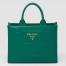 Prada Symbole Small Bag with Topstitching in Green Leather