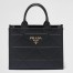 Prada Symbole Small Bag with Topstitching in Black Leather