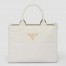 Prada Symbole Small Bag with Topstitching in White Leather