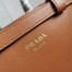 Prada Buckle Small Bag with Double Belt in Brown Leather