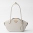 Prada Shoulder Bag with Double Zipper in White Calfskin