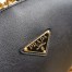 Prada Shoulder Bag in Black Calfskin with Triangle Logo