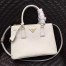 Prada Small Galleria Bag In White Saffiano Leather