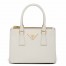 Prada Mini Galleria Bag In White Saffiano Leather