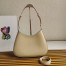 Prada Cleo Shoulder Large Bag In Beige Brushed Leather