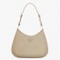 Prada Cleo Shoulder Large Bag In Beige Brushed Leather