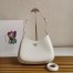 Prada Cleo Large Shoulder Bag In White Brushed Leather 