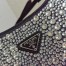 Prada Cleo Bag In Black Satin with Cystal Appliques
