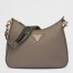 Prada Shoulder Bag in Grey Grained Leather