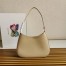 Prada Cleo Shoulder Small Bag In Beige Brushed Leather