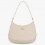 Prada Cleo Shoulder Small Bag In Beige Brushed Leather