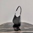 Prada Cleo Small Shoulder Bag In Black Brushed Leather