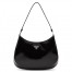 Prada Cleo Small Shoulder Bag In Black Brushed Leather