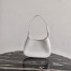 Prada Cleo Small Shoulder Bag In White Brushed Leather