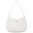 Prada Cleo Small Shoulder Bag In White Brushed Leather