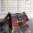 Prada Cahier Shoulder Bag In Bordeaux/Black Leather