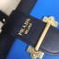 Prada Cahier Shoulder Bag In Blue Hydra /Black Leather