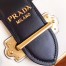 Prada Cahier Shoulder Bag In White/Black Leather
