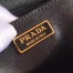 Prada Cahier Shoulder Bag In White/Black Leather
