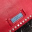 Prada Etiquette Bag In Red Calfskin With Metal Stud Trim