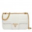 Prada Medium Diagramme Flap Bag In White Calfskin