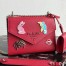 Prada Red Monochrome Flap Bag With Metal Appliques