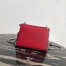 Prada Red Monochrome Flap Bag With Metal Appliques