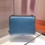 Prada Monochrome Flap Bag In Blue Saffiano Leather