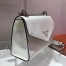 Prada Monochrome Flap Bag In White Saffiano Leather
