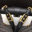 Prada Large Cahier Bag In White/Black Leather