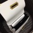 Prada Large Cahier Bag In White/Black Leather