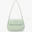 Prada Aqua Brushed Leather Cleo Shoulder Bag with Flap