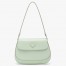 Prada Aqua Brushed Leather Cleo Shoulder Bag with Flap