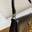 Prada Black Brushed Leather Cleo Shoulder Bag with Flap