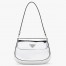 Prada Silver Brushed Leather Cleo Shoulder Bag with Flap