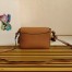 Prada Flap Shoulder Bag in Brown Grained Leather