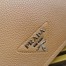 Prada Flap Shoulder Bag in Brown Grained Leather