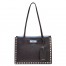 Prada Black Etiquette Calfskin Tote With Metal Stud Trim