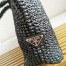 Prada Large Crochet Tote Bag in Black Raffia-effect Yarn