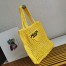 Prada Small Tote Bag In Yellow Woven Raffia