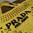 Prada Small Tote Bag In Yellow Woven Raffia