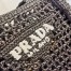 Prada Small Crochet Tote in Black Raffia-effect Yarn
